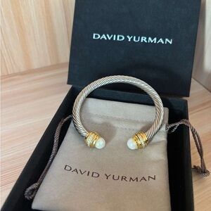 David Yurman Cable Bracelet with Gold Accents